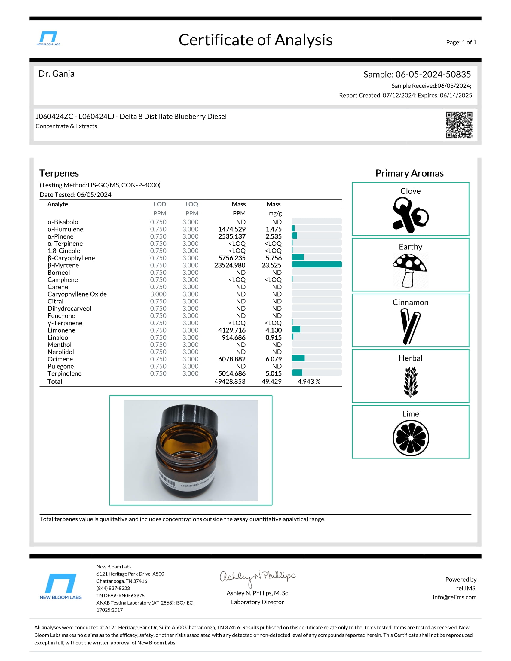 Delta 8 THC Distillate Blueberry Diesel 1oz - Dr.Ganja