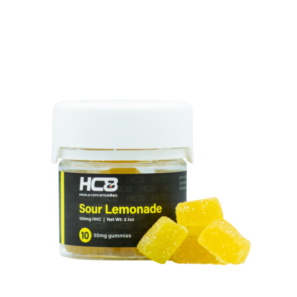 Highly Concentr8ed HHC Gummies Sour Lemonade 500mg 10ct
