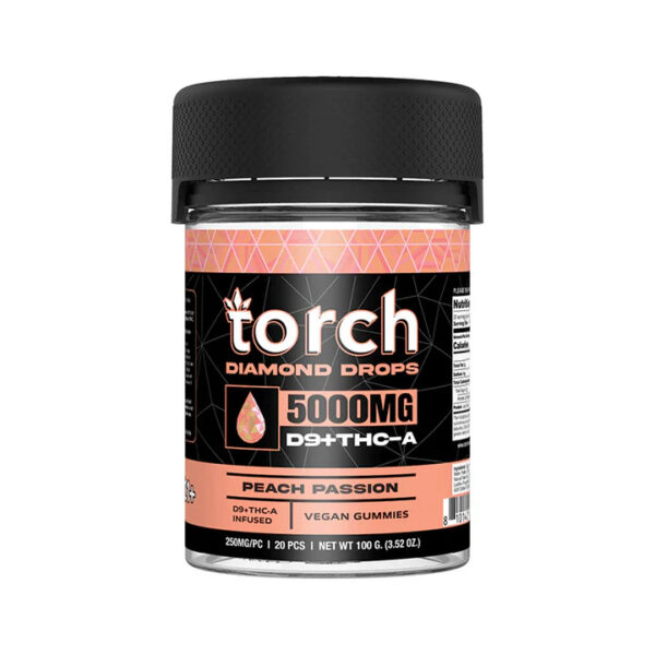 Torch Diamond Drop Gummies Peach Passion 5000mg 20ct