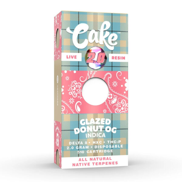 Cake Cold Pack Live Resin Vape Cartridge Glazed Donut OG 2g