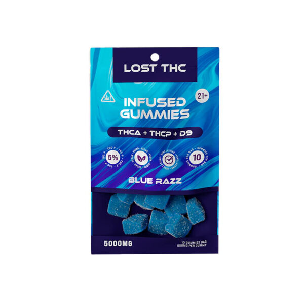 Lost THC Infused Gummies Blue Razz 5000mg 10ct